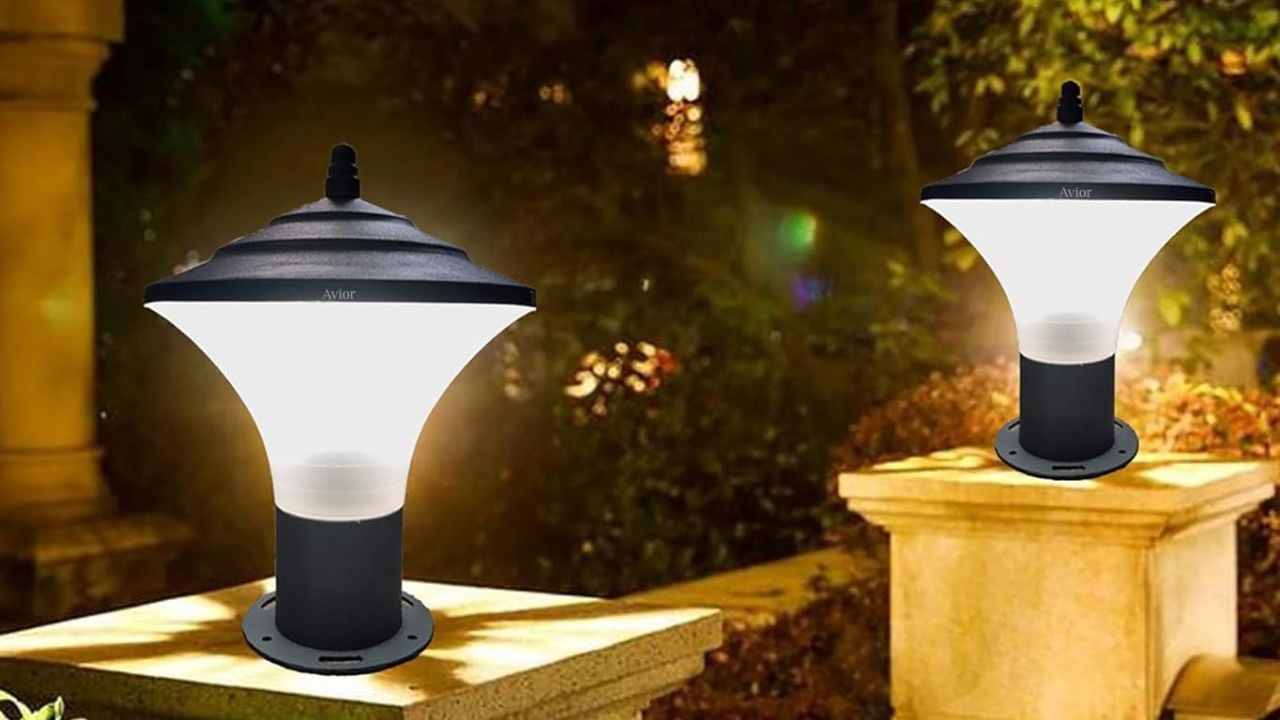 BrightLyt’s Pack of 2 DieCast Grey Metal Outdoor Gate Lights: Weather-resistant boundary lights for homes, offices, farmhouses, and villas. Price: Rs 1,699.