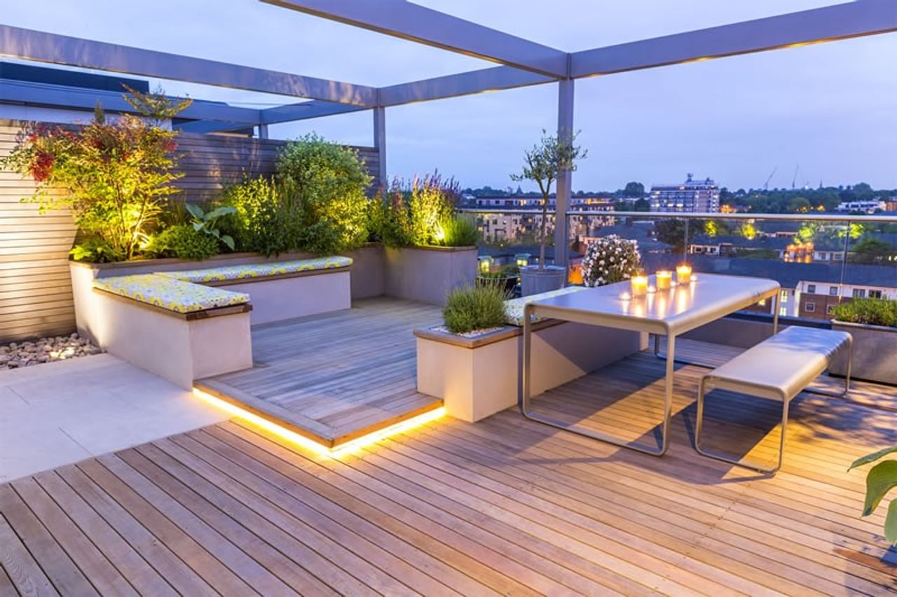 Functional Storage: Consider adding storage solutions like benches with hidden compartments or outdoor storage boxes to keep your terrace organized. (Pic Credit: Google)