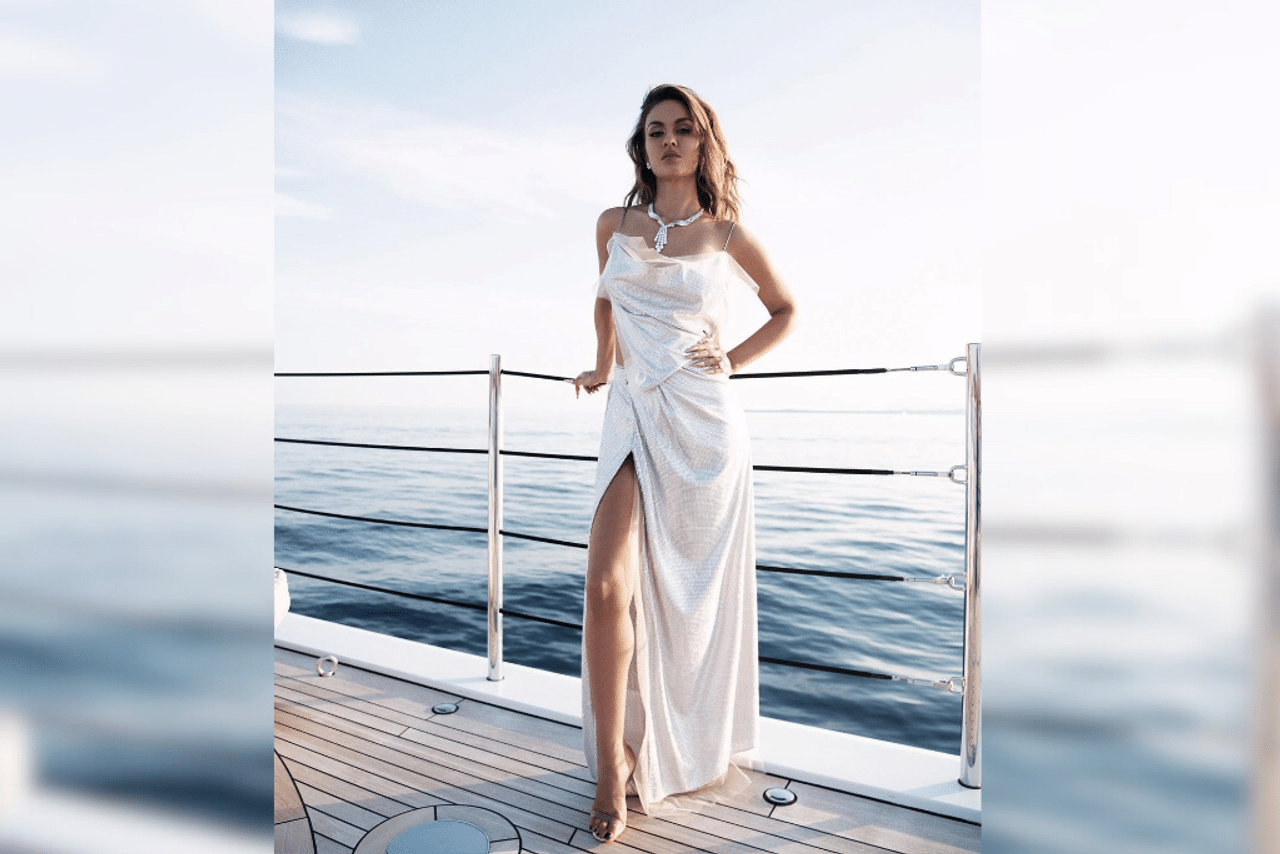 Epitome Of Glam: Natasha looked elegant in a mesh silver slip dress. Her ensemble boasted elegant side cutouts and a thigh-high slit. Lastly she opted for a statement diamond necklace, tousled hair and dewy makeup. (Photo Courtesy: @natasha.poonawalla)