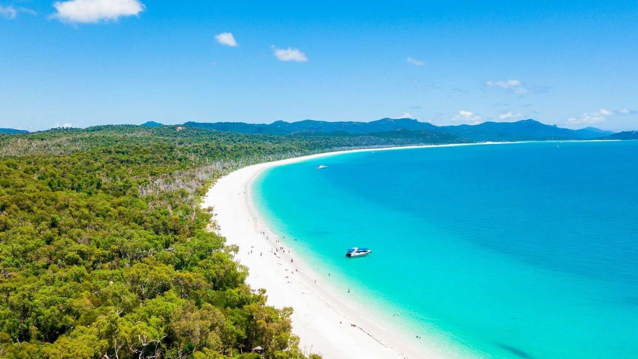 Whitehaven Beach :  Whitehaven Beach is famous for its pure, white silica sand and clear waters. Its remote location and limited access helps to  keep it clean. (Pic Credit: Google)